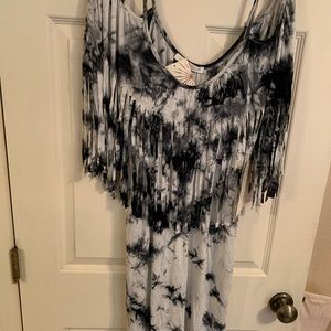 Cold shoulder tie dye dress